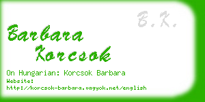 barbara korcsok business card